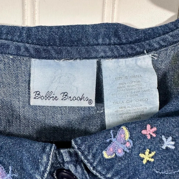 Bonnie Brooks‎ Denim Grandmacore Cottagecore Boho Cottage Prairie Dress Size S - Picture 3 of 4